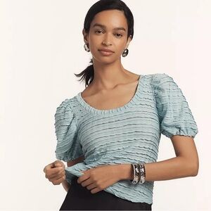 Anthropologie Sky Blue Textured Blouse